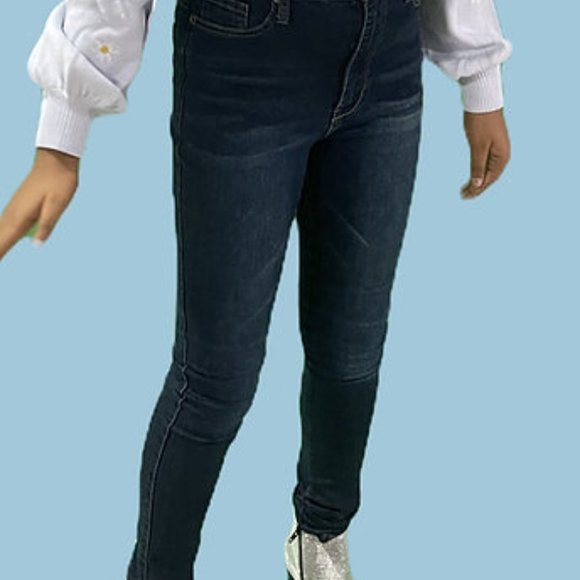 Dark Wash Blue Jeans - Picture 2 of 4